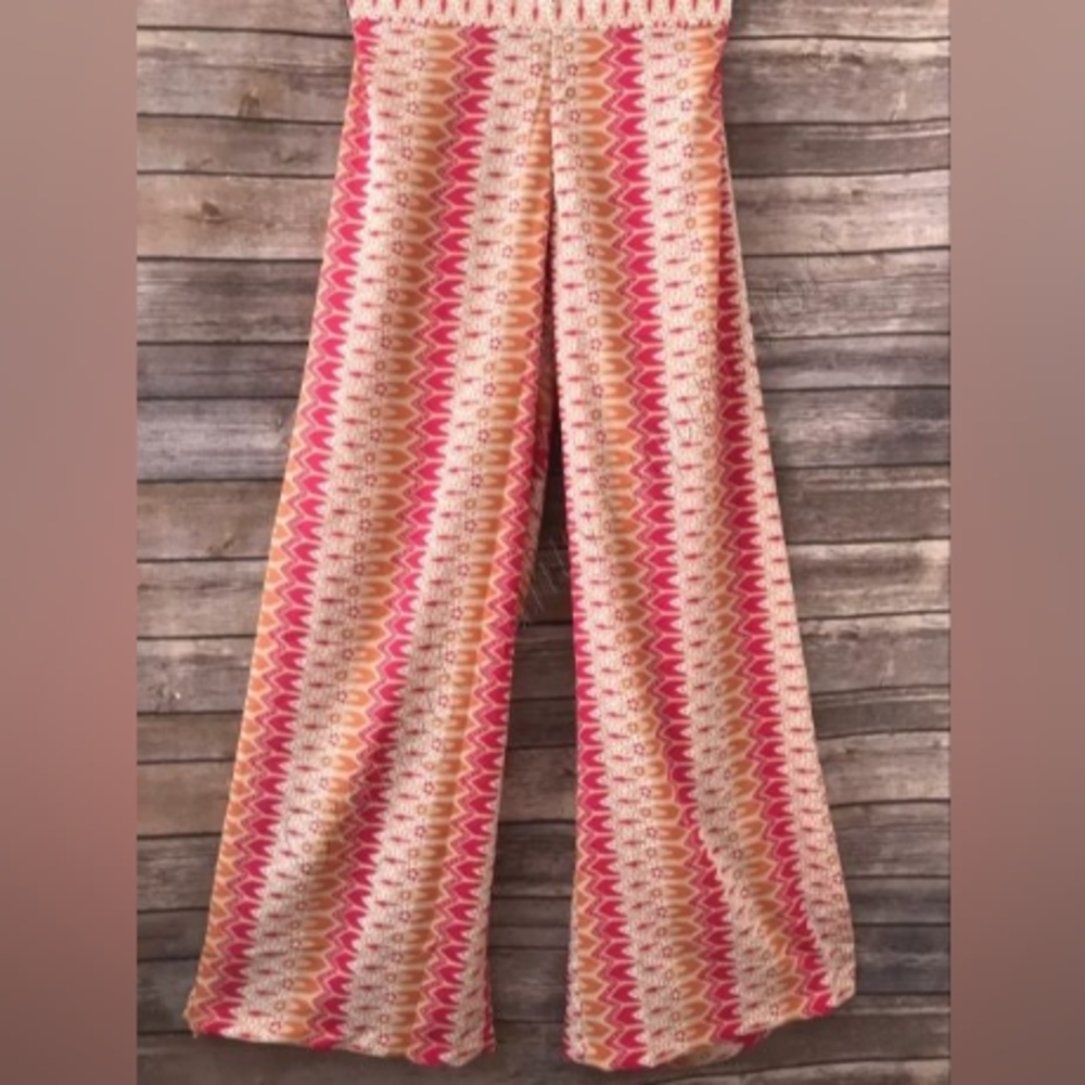 Rockflower Paper Bohemian 70s Retro Resortwear Festival Palazzo Pants Size M - Picture 2 of 4